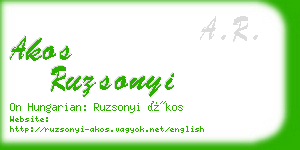 akos ruzsonyi business card